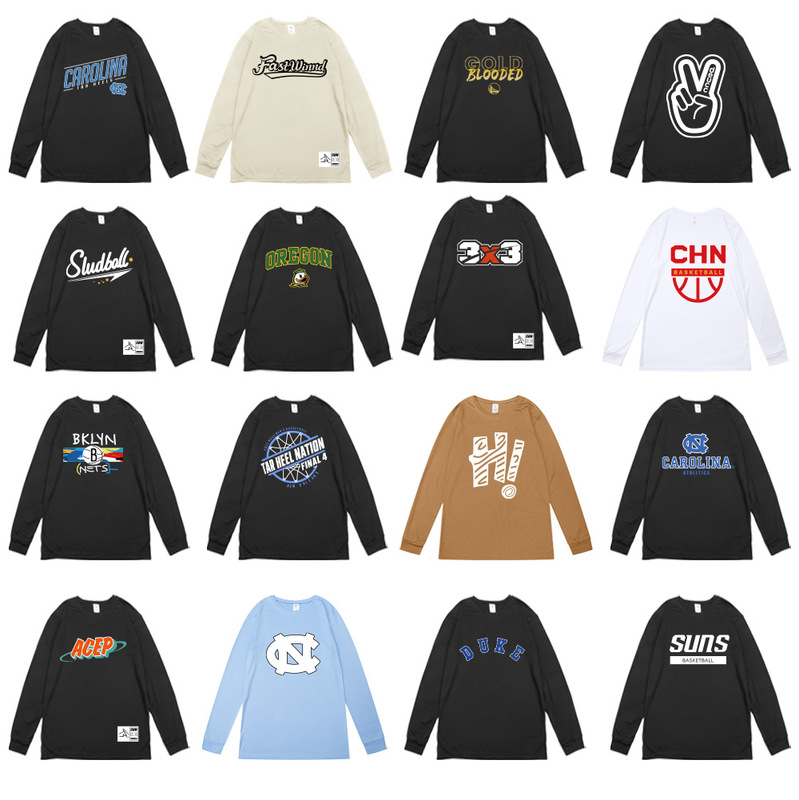 Basketball long-sleeved American sports T-shirt men's 3x3 quick-drying clothes fitness running ncaa warm-up shooting training clothes Jersey