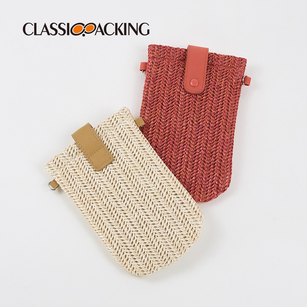 Venta al por mayor de fábrica de pppgrass tejido bolso portátil teléfono móvil llave de la bolsa de la tarjeta de cambio diagonal bolso pequeño estudiante mujer