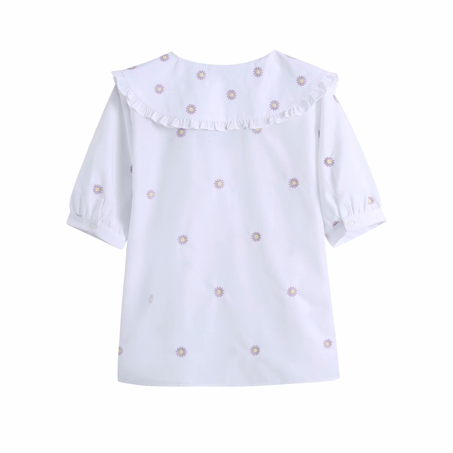 blusa de popelina con bordado de primavera NSAM50474