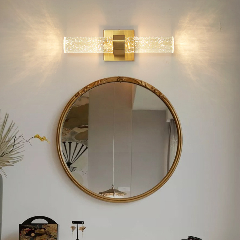 Amazon lámpara de pared post-moderna Luz de lujo sala de estar pared de fondo simple dormitorio lámpara de noche cristal popular fabricante lámpara de pared