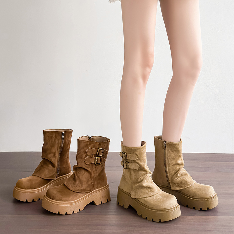 Factory direct sale women's thick-soled snow boots, short boots with platform soles, fashionable versatile stacked boots 2907-5 Factory direct sale women's thick-soled snow boots, short boots with platform soles, fashionable versatile stacked boots 2907-5