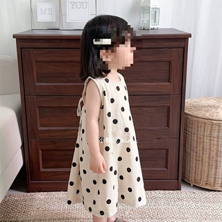 女童波点露背连衣裙背心裙夏季新款韩版女孩吊带裙公主裙0164A013