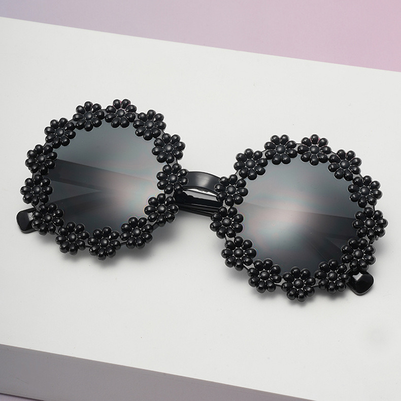 2026 nuevas gafas de sol de margarita para niños gafas de pétalos de marco redondo lindas bebés fotos gafas de sol UV