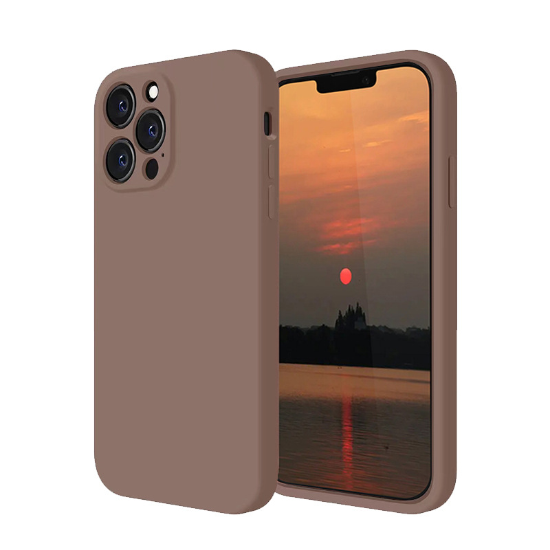 Funda de silicona líquida para Apple 14PRO, anticaídas, protección completa de la lente, funda de silicona IP14PM con orificios precisos