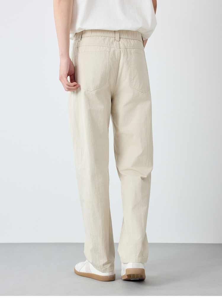 Quần kaki nam công sở chất liệu cotton pha lanh dáng suông — đen chi tiết 17