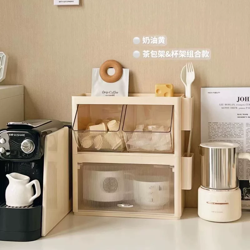 Tea bags, storage box, coffee capsule, table storage system
