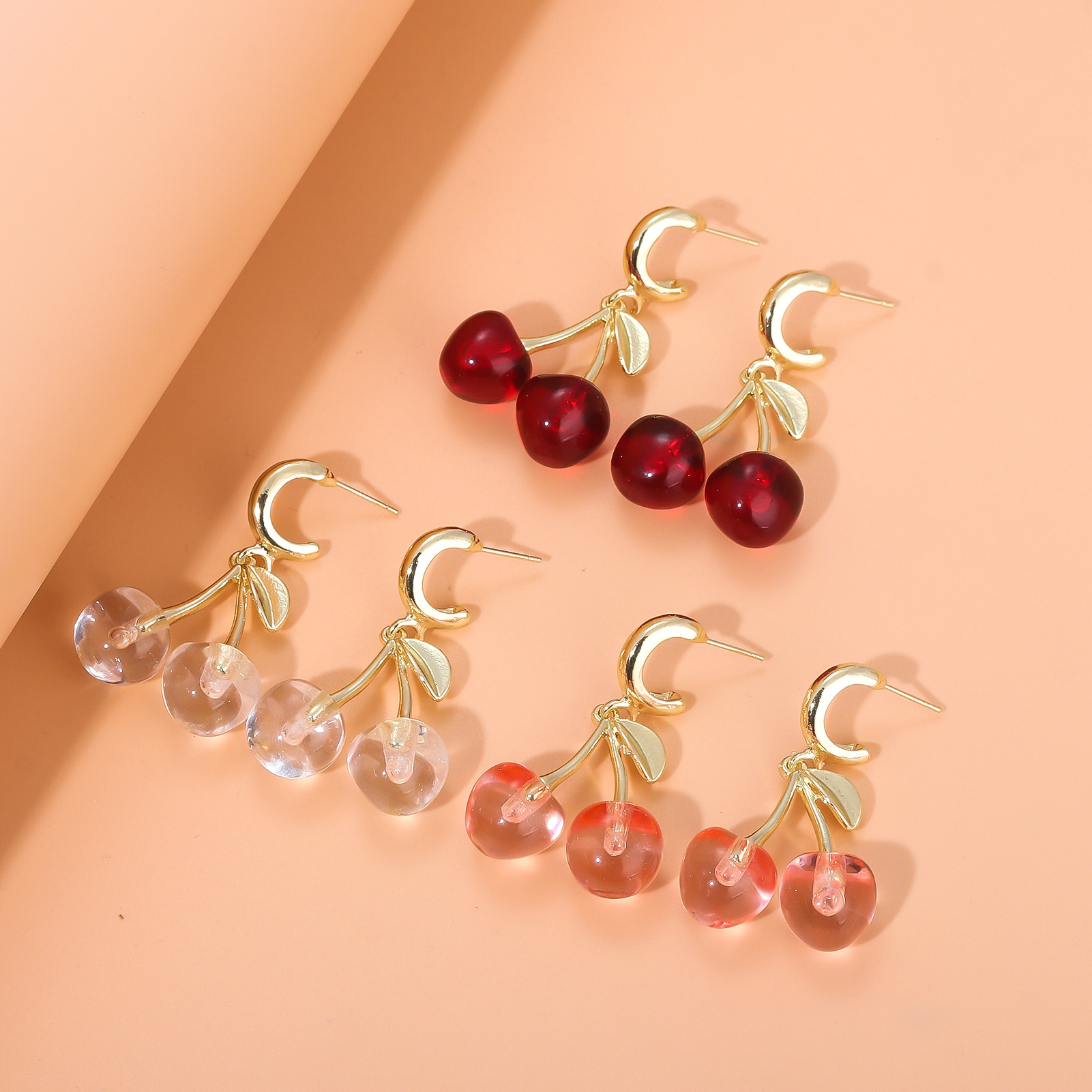 16g Weight Alloy Ear Needle Material Drop Earrings Classification 1 Pair Quantity Casual, Daily Occasion Zinc alloy Material Cherry Pattern Women's Gender Sweet Style 1 Pair Sweet Cherry Zinc Alloy Drop Earrings 30