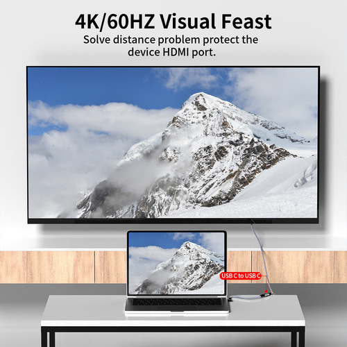 Type-C extended line, male to female high-definition audio/video data cable, 4K projection expansion line, C to C female to male adapter