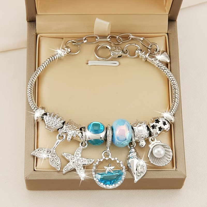 Pan's New Cross-Border Best-Selling Ocean-Themed Starfish Pendant Bracelet, Sea Turtle and Dolphin Amazon Bracelet