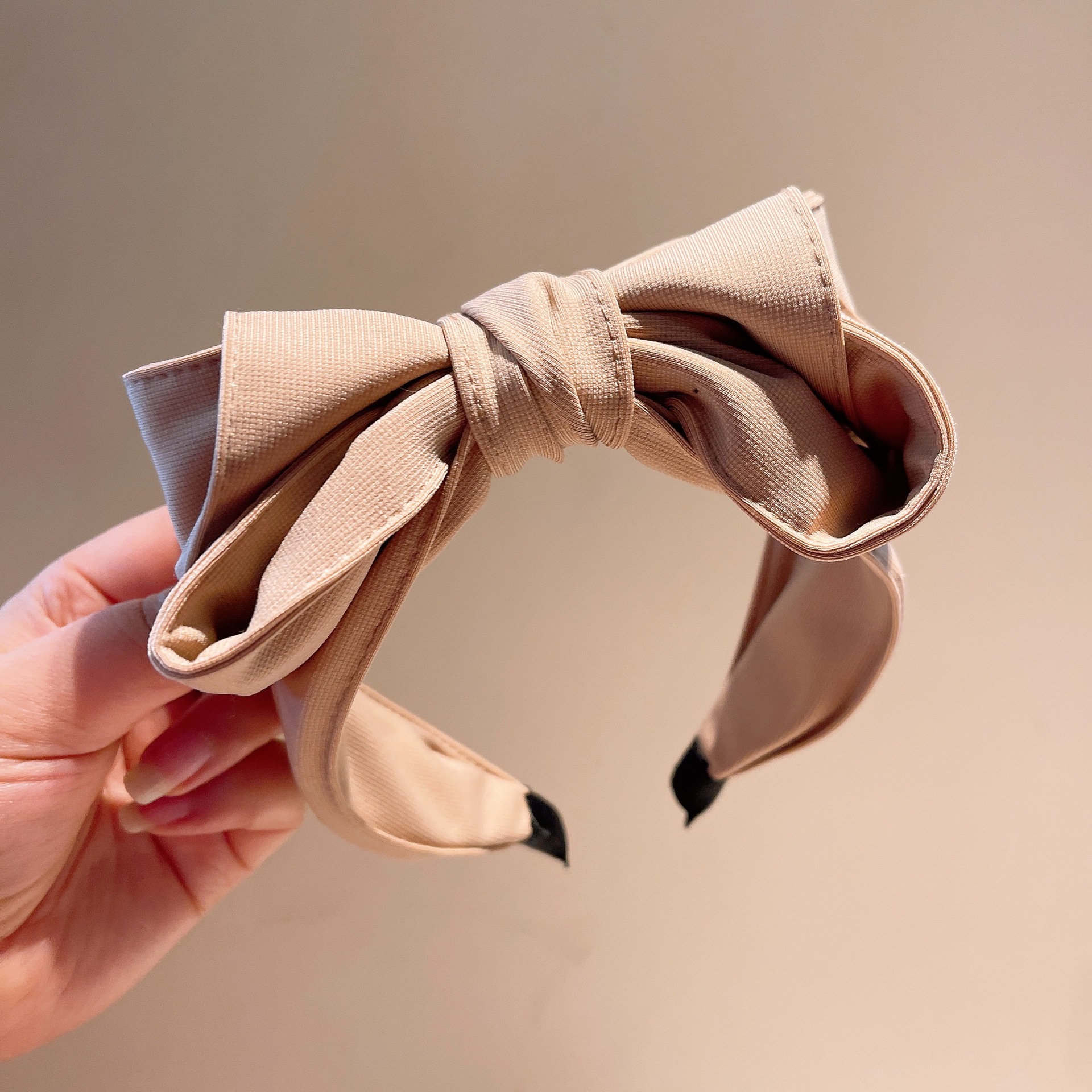 Travel, Festival Occasion Retro Solid Color Three-dimensional Big Flower Bud Bow Hairpin Headband Wholesale