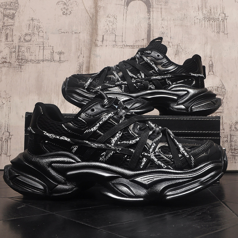 Retro trendy men's vintage-style dad shoes, fashionable thick-soled height-increasing breathable mesh shoes, youth sports shoes