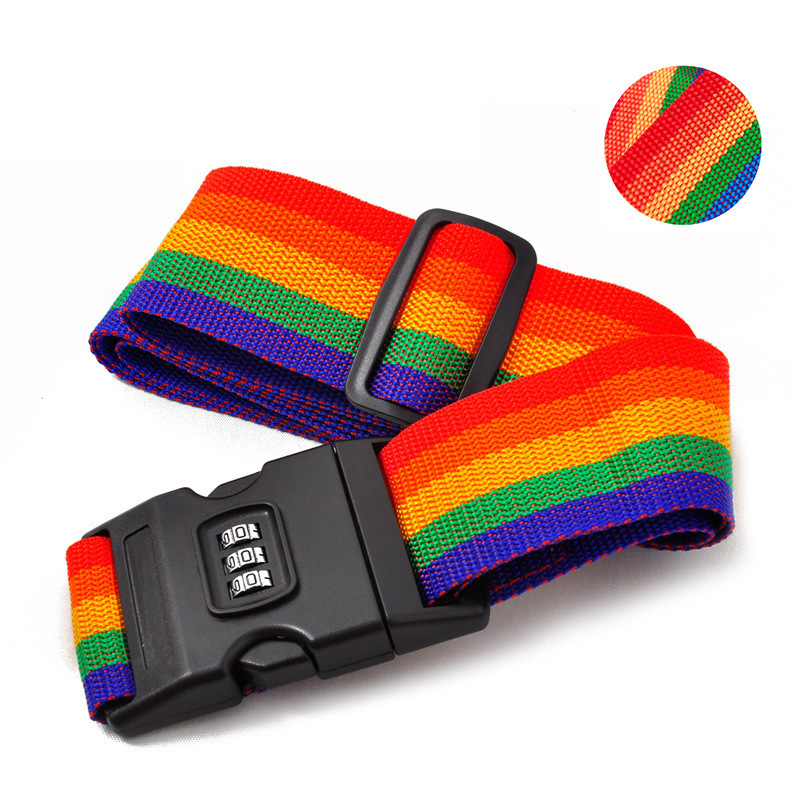 Manufacturer supplies password lock luggage straps, multi-color travel trolley case binding straps, luggage ropes