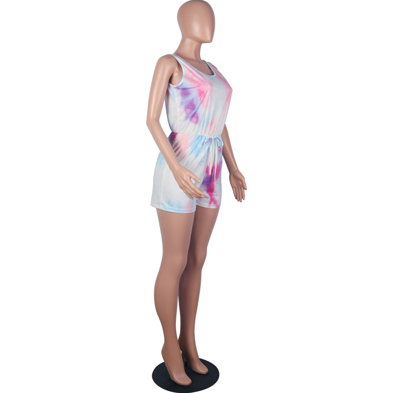 Spring Summer Women Wear Jumpsuit Home Tie Dyed Printed Casual Jumpsuit Women Clothing