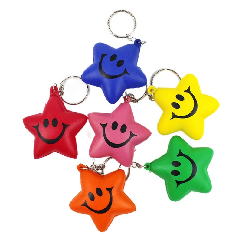 Трансграничная PU губка вспенивается пятиконечная звезда брелок