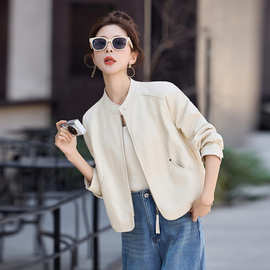 2026春装新款立领短外套女PU皮皮衣夹克显瘦气质休闲上衣YL7205