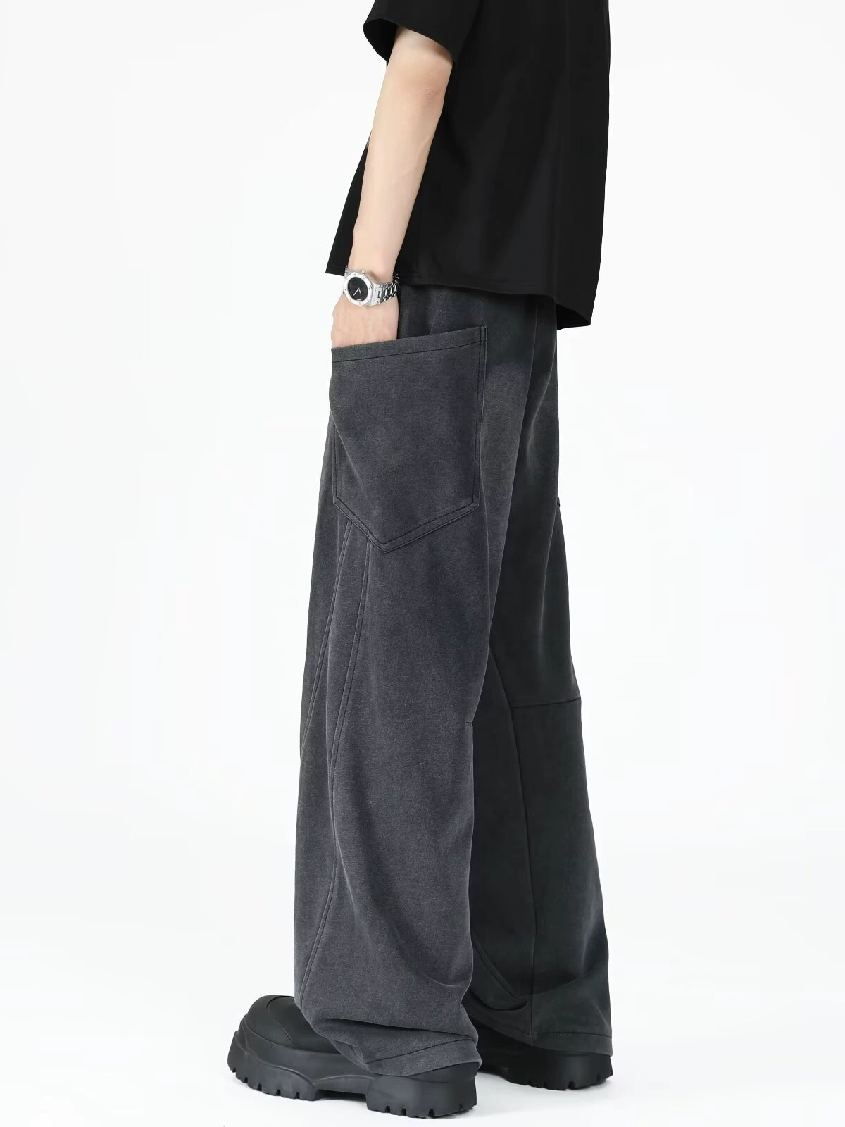 Retro jeans, trousers, loose straight fit, for teenagers