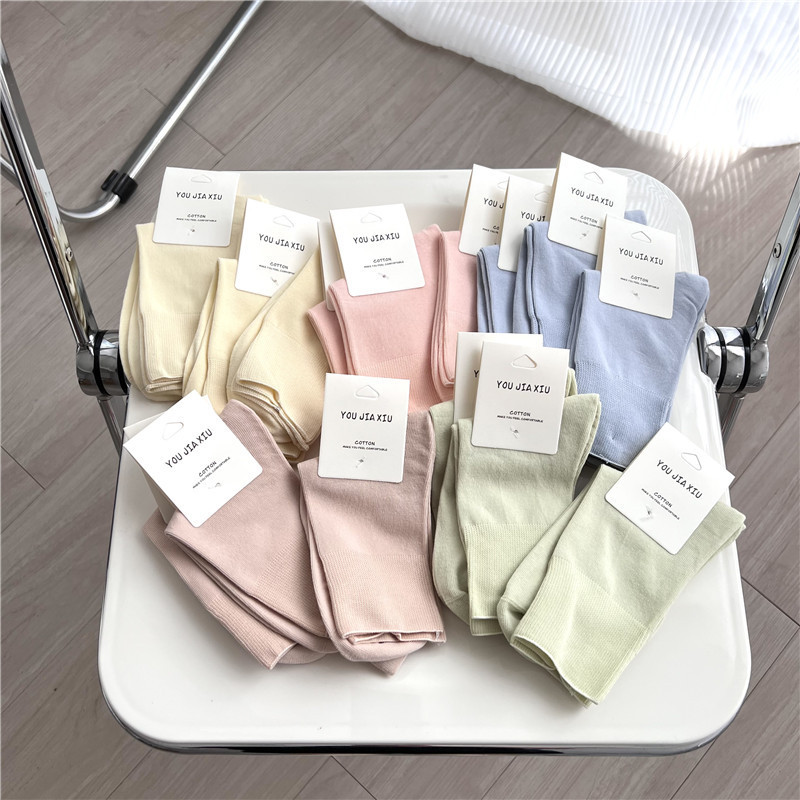 35g Weight Socks Classification Socks Lingerie Type Cotton Fabric Type Stretchy Elasticity A Pair Quantity Daily Occasion Comfort Function Solid Color Pattern All Seasons Season Women's Gender Simple Style Style Simple Style Women's Solid Color Cotton Crew Socks A Pair 13