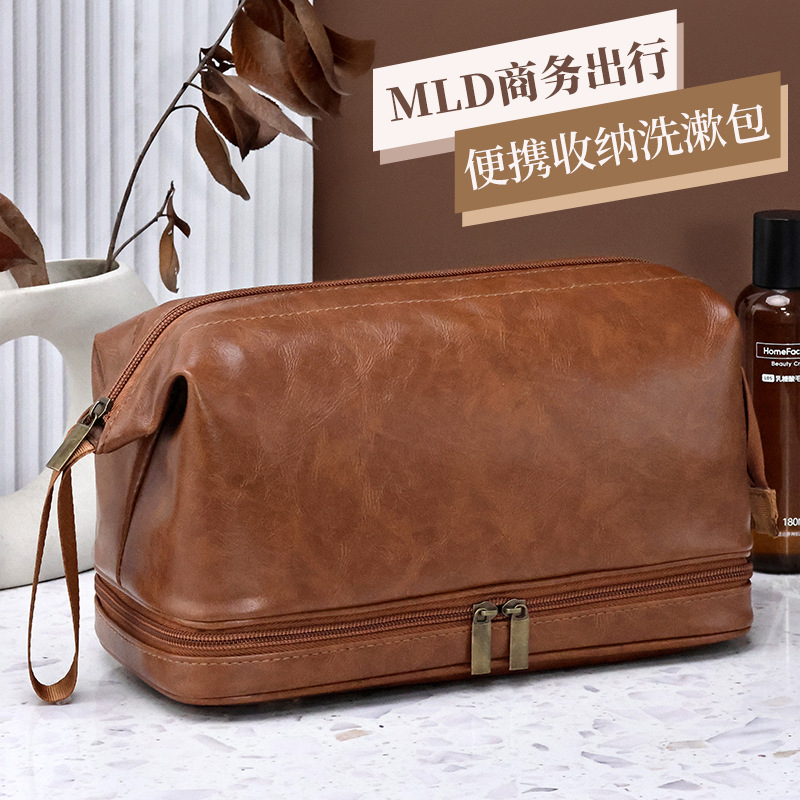 Fabricantes transfronterizos al por mayor viajes de negocios bolsa de lavado de pu para hombres bolsa de cosméticos portátil de negocios bolsa de lavado bolsa de almacenamiento