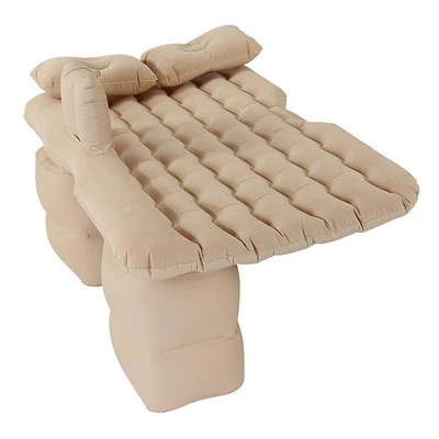 Vehicle-mounted inflatable bed — Pad Air Mattress Universal - wave-pattern-flocking-double-pier-beige