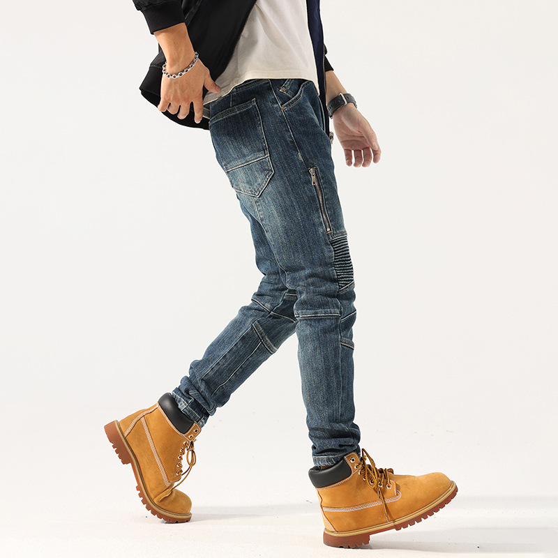 Jeans de moto pour hommes, pantalons mollets extensibles, collants de cyclisme_voghion.com