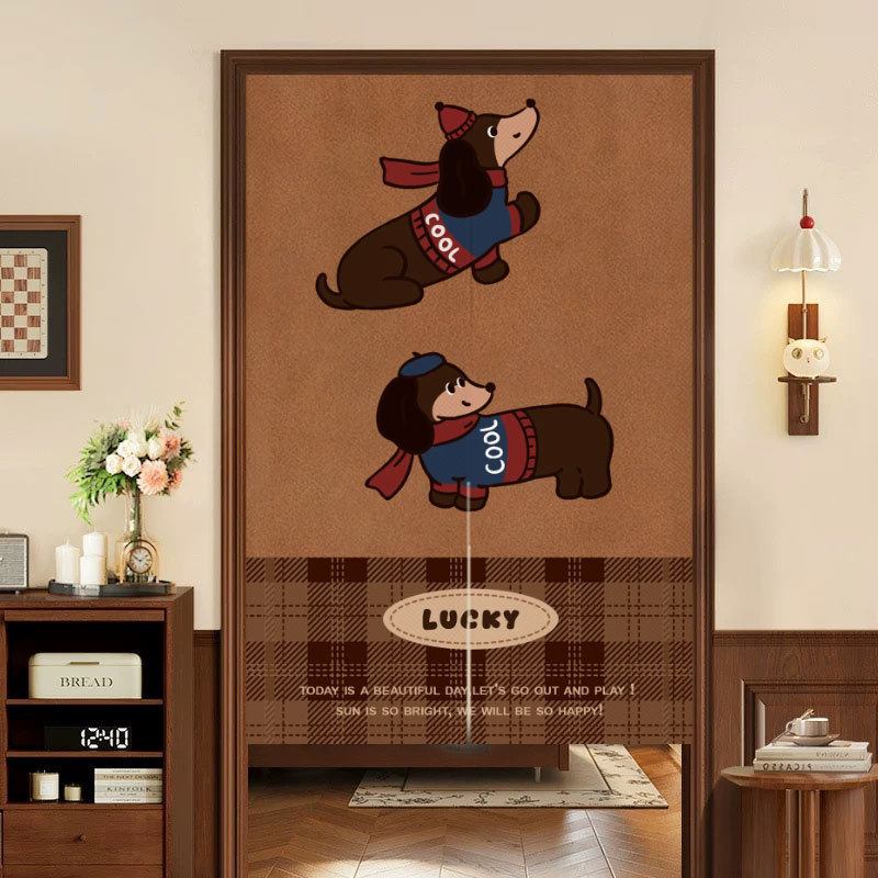 Vintage Dog-Themed Door Curtain Partition, Curtain for Kitchen, Bathroom, Master Bedroom, Household Dust-Proof Half Curtain, Cover-Up Curtain Vintage Dog-Themed Door Curtain Partition, Curtain for Kitchen, Bathroom, Master Bedroom, Household Dust-Proof Half Curtain, Cover-Up Curtain