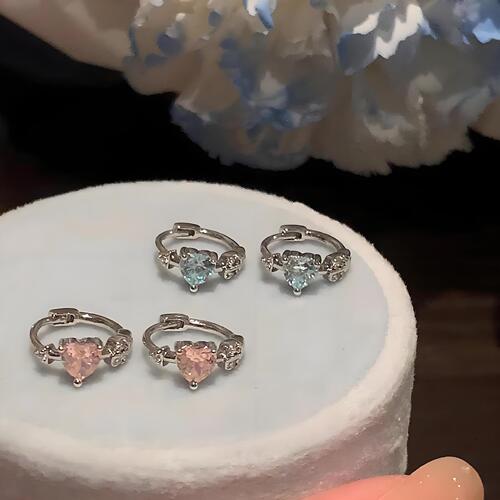 Explosive love earrings for women zircon earrings earrings blue pink ear buckle earrings ins wind earrings nails