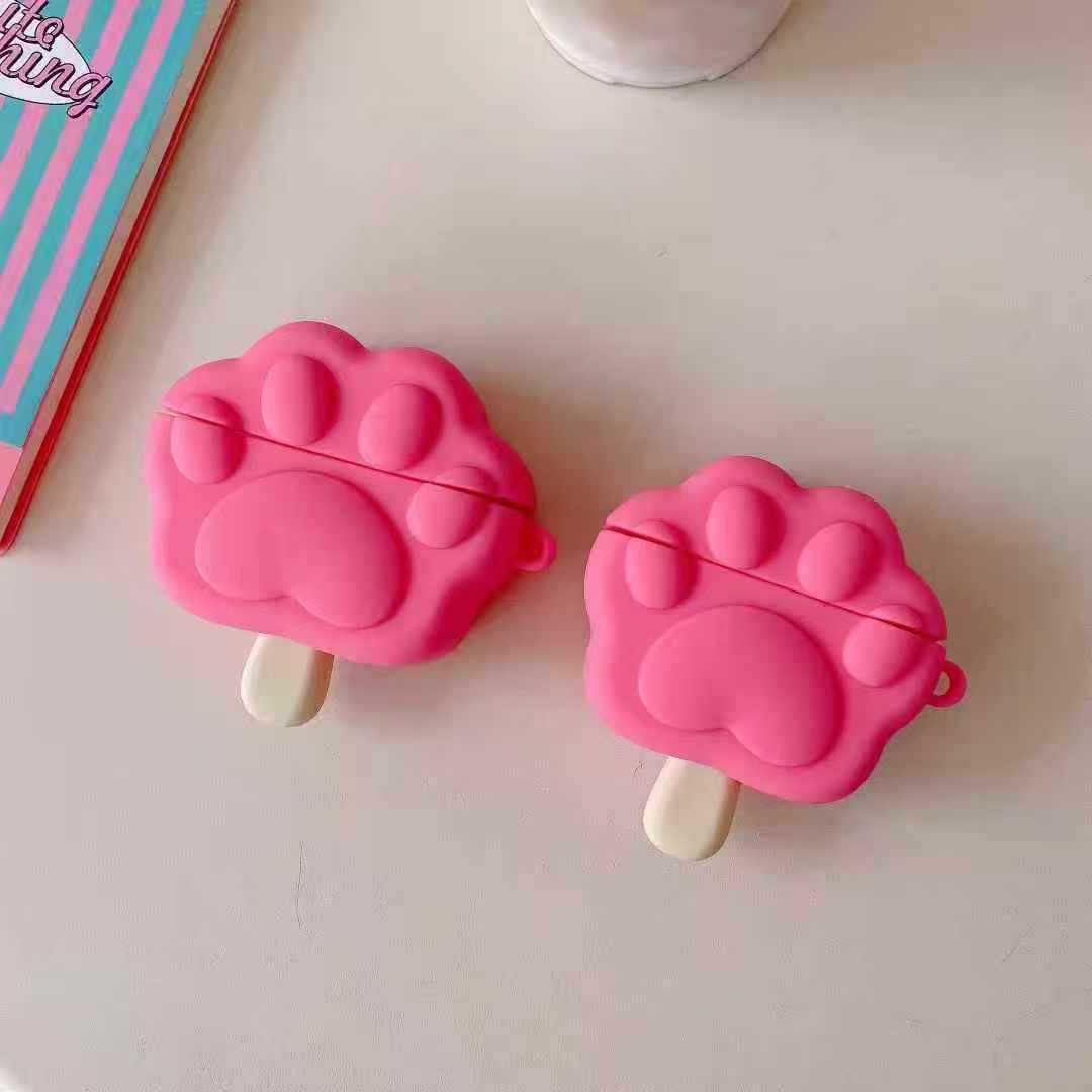 创意雪糕粉猫爪airpods4代耳机套卡通可爱适用苹果pro3硅胶软外盒