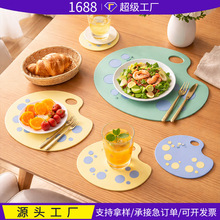 跨境贝维斯现代简约餐垫 双色防滑PVC可水洗餐垫 家用宠物用厂家