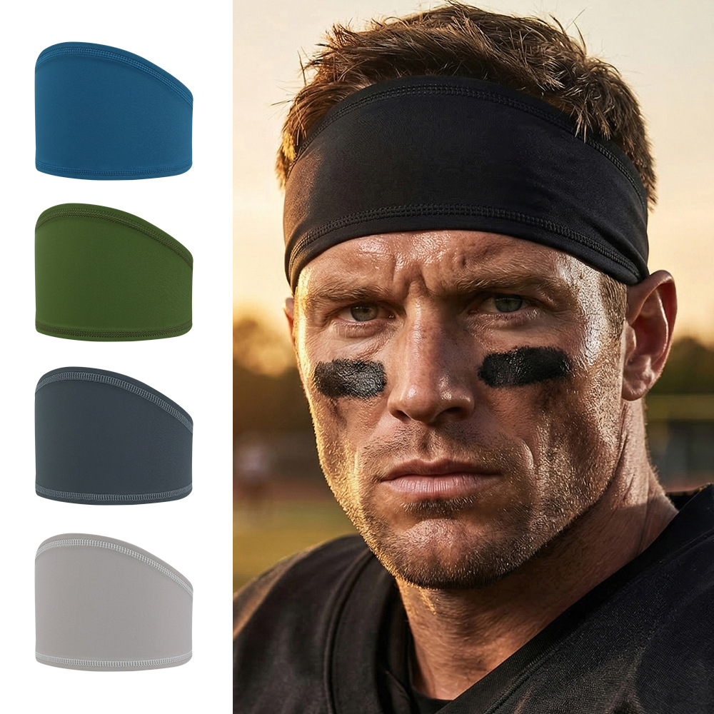 Guanyu Cross-Border Men's Sports Headband Breathable Non-Slip Anti-Sweat Headband for Outdoor Running, Basketball, Fitness, Sweat-Absorbing Headband