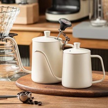 304不锈钢咖啡手冲壶 加厚带盖家用长嘴细口壶挂耳咖啡壶咖啡器具