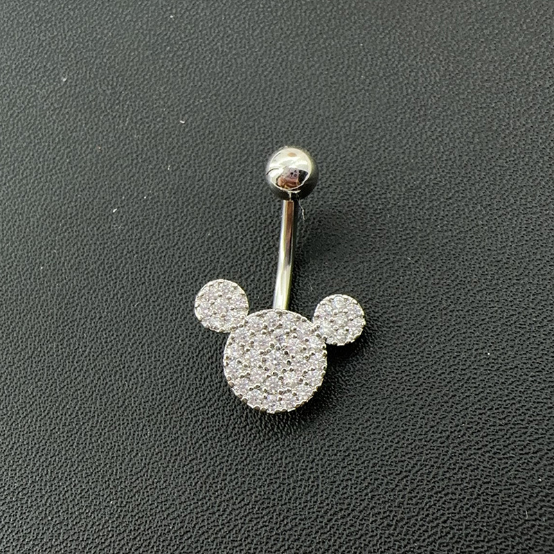 Piercing ombelico mickey mouse con zirconi per ragazze alla moda_voghion.com
