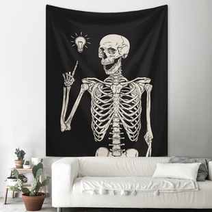Skull tapestry foreign trade cross-border loss-making special clearance inventory tail number background hanging cloth bedroom room dormitory decoration