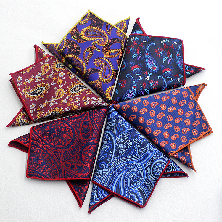 Men's Suit Pocket Square Small Square Towel British Retro Pattern Handkerchief