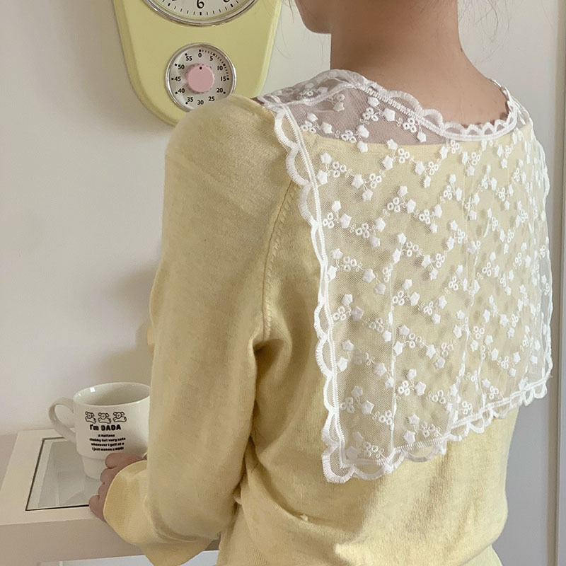 Chal de encaje para mujer, nuevo estilo, temperamento hueco de alta gama, chal de moda de todo fósforo, chal de chaleco pequeño