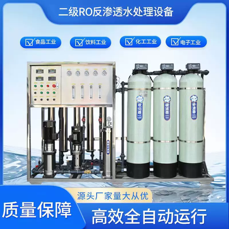 安徽纯水设备源头厂家食品饮料医疗用双级反渗透高纯水设备定制