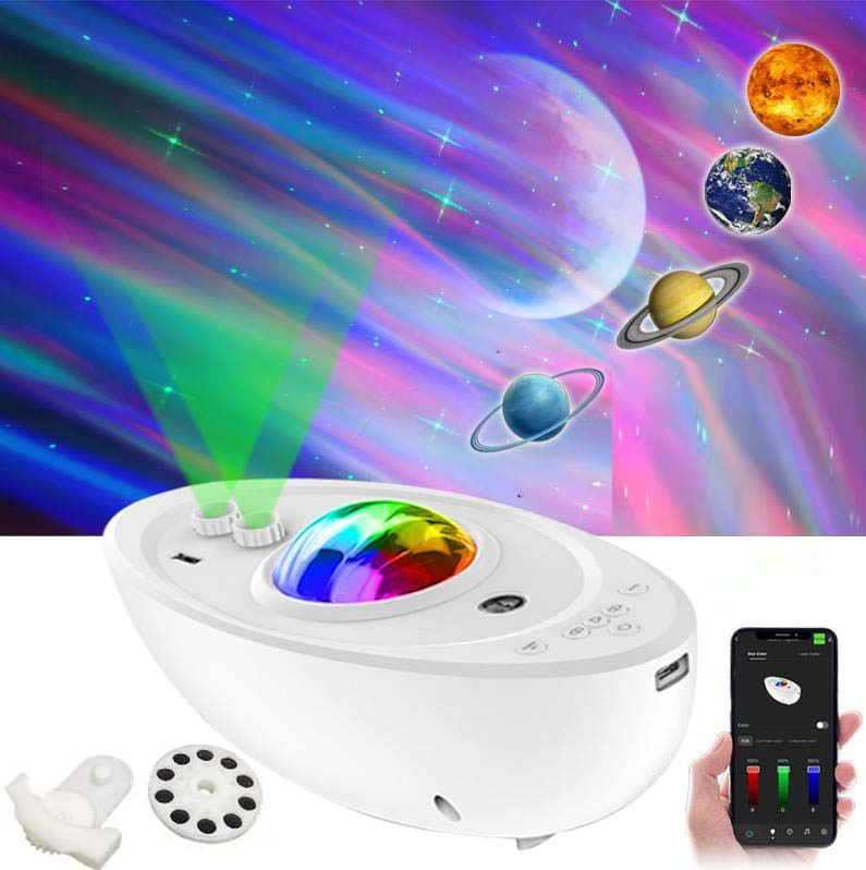 스마트 Wi-Fi 모델 - 8가지 수면 보조 백색소음 + 성운 + 오로라 + 은하수