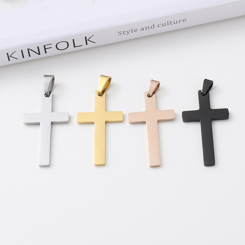 14*21mm, 17*32mm Jewelry Making Size 1 Piece 14*21mm 17*32mm 304 Stainless Steel Cross Pendant