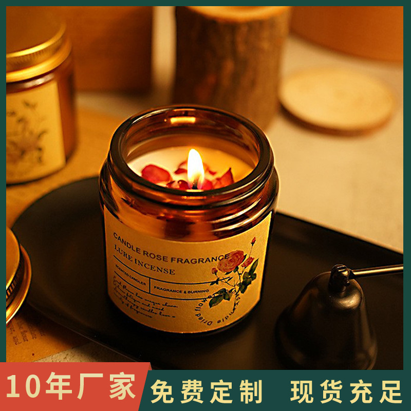 Flor seca aromaterapia vela hogar creativo regalo de boda decoración interior fragancia libre de humo aromaterapia fábrica al por mayor