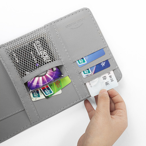 Car storage clip, sun visor, creative PU leather car glasses clip, multi-functional zipper ticket clip, car ID clip