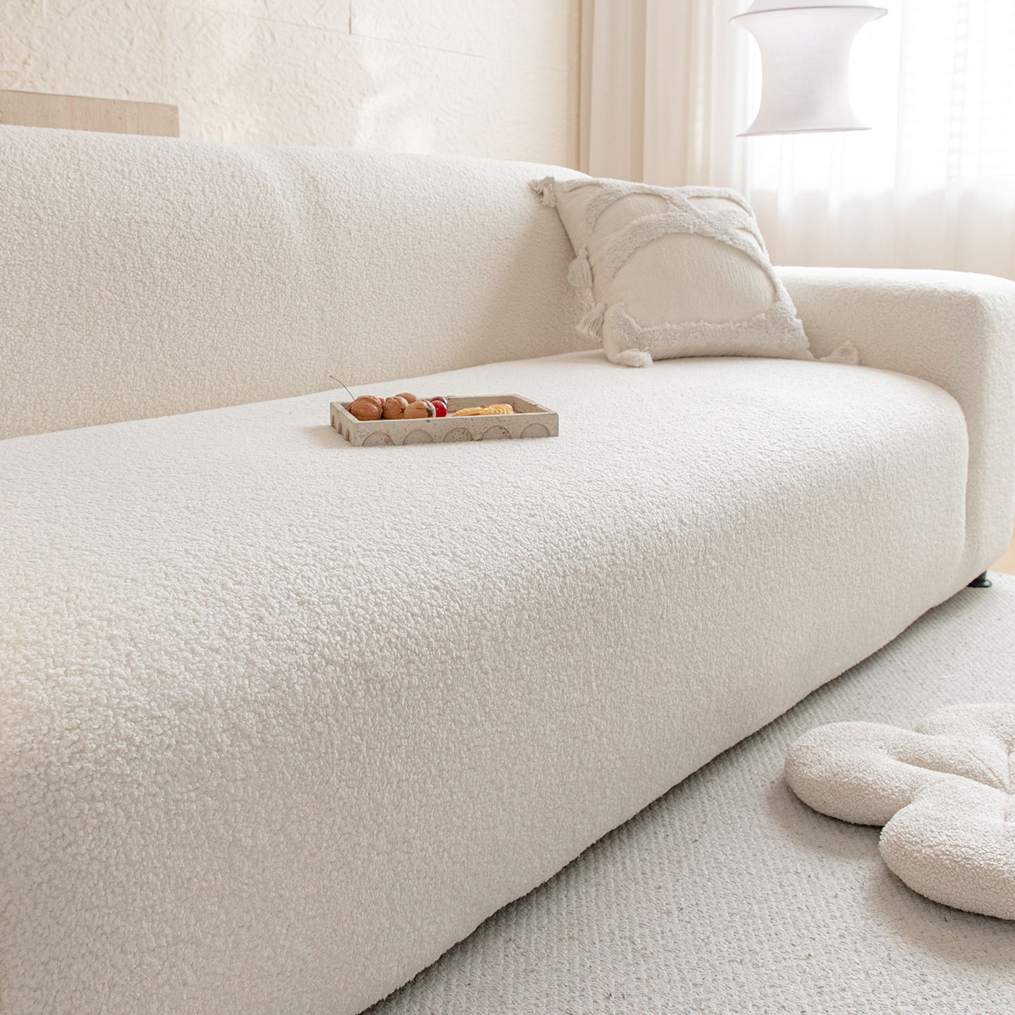 Simple Wind2026 nuevo sofá de peluche de color sólido impermeable a prueba de gatos a prueba de deslizamiento cuatro estaciones todo incluido transfronterizo