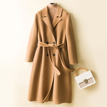 22秋冬新款韓國高端雙面羊毛手工大衣女中長款時尚氣質毛呢外套