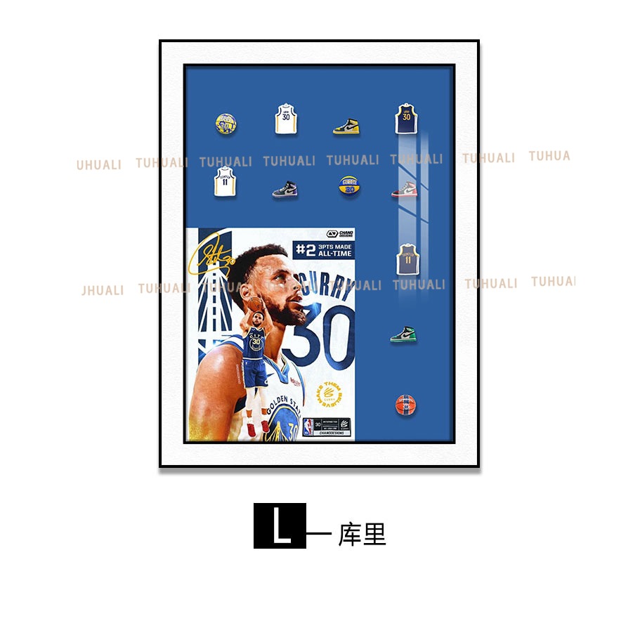 Pintura decorativa de baloncesto, estrella del baloncesto, club Jordan James, sala de estar, entrada, dormitorio, habitación de niños, pintura colgante