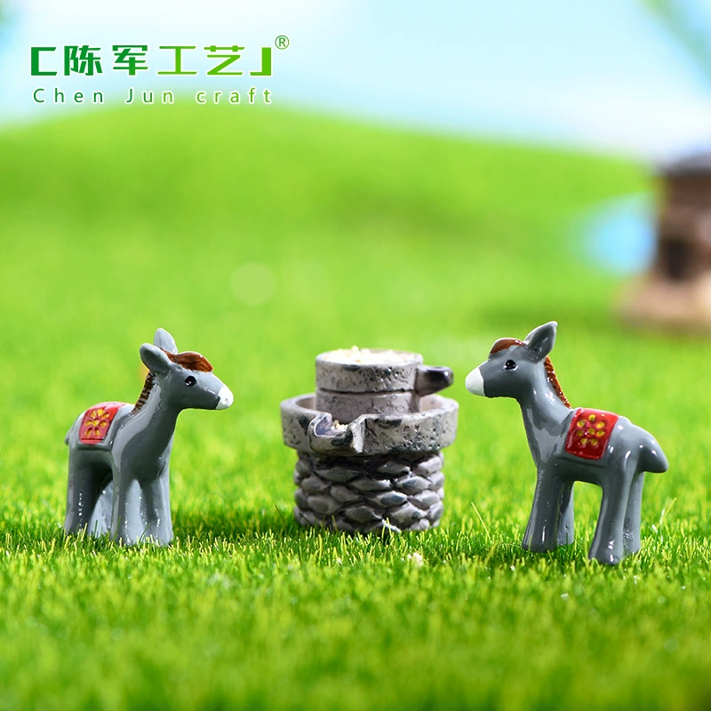 Мох микро Ландшафтные украшения Аквариум Ландшафтный дизайн мультфильм осел украшения из смолы мясистые аксессуары