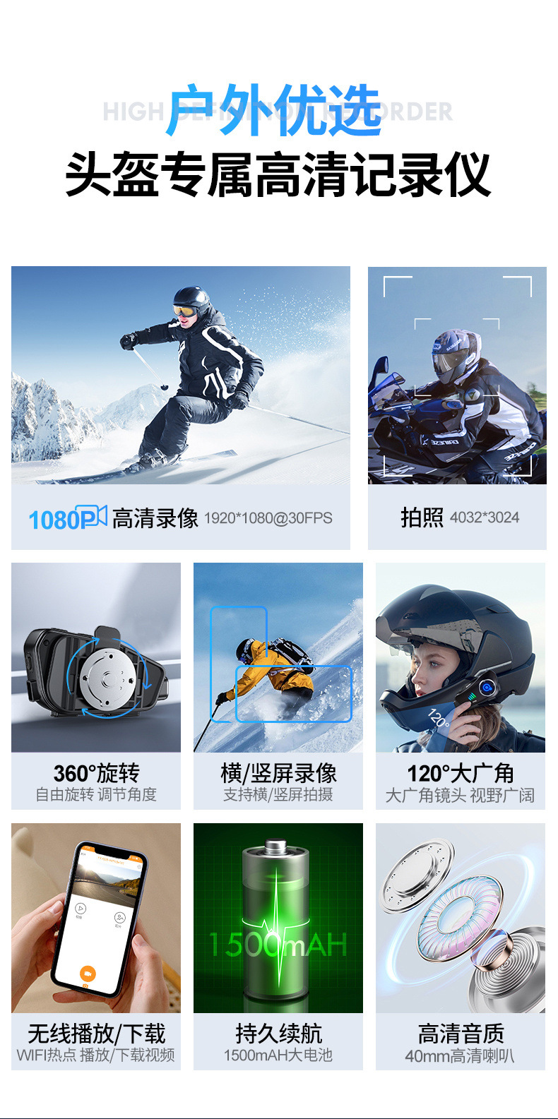 Q28 Helmet Bluetooth Headset Motorcycle Bluetooth Headset Helmet Headset Driving Recorder Hd Video Waterproof
