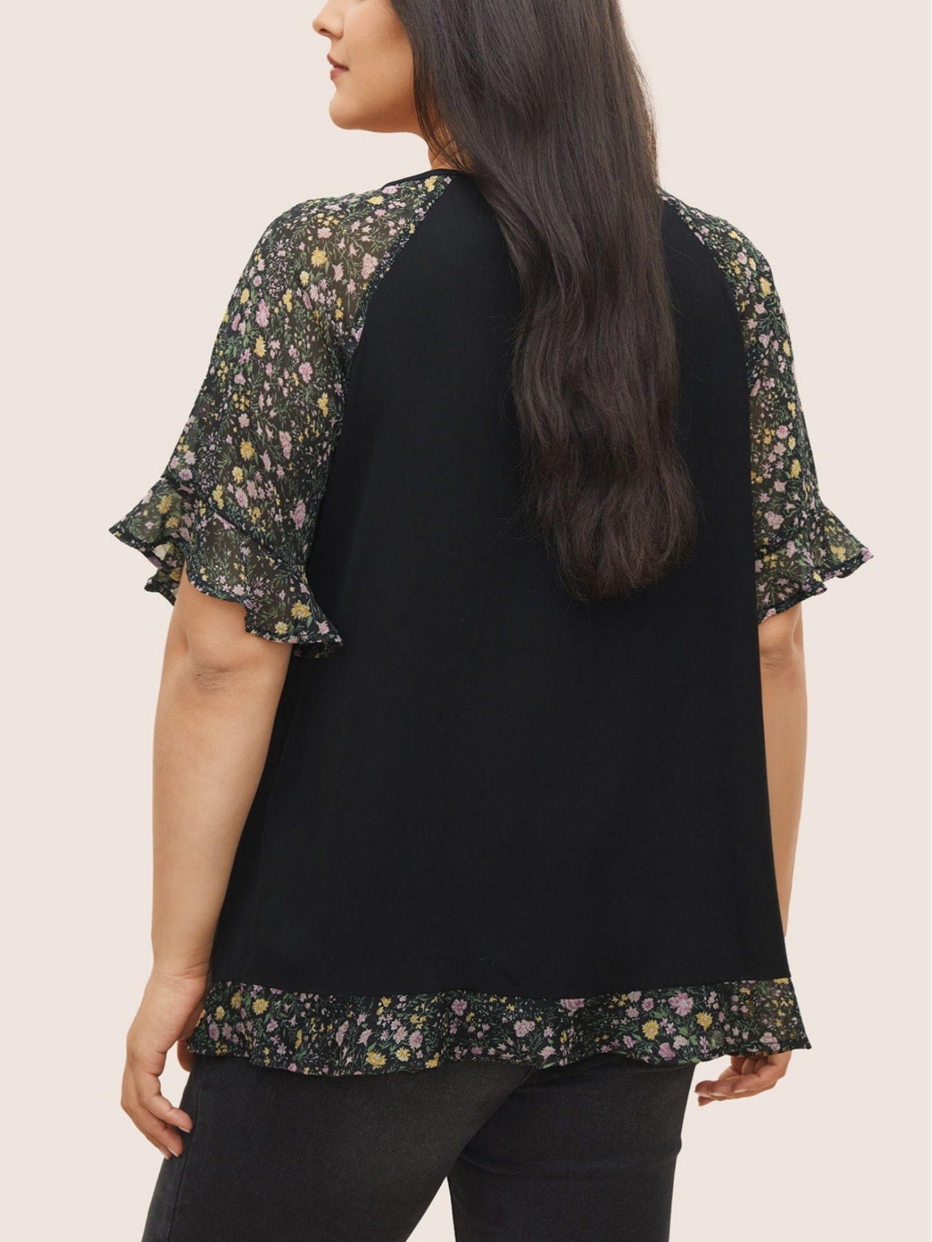 2024 Europa y los Estados Unidos transfronterizos de verano nuevo gran tela de vestir camiseta de decoración de cuello V image 5