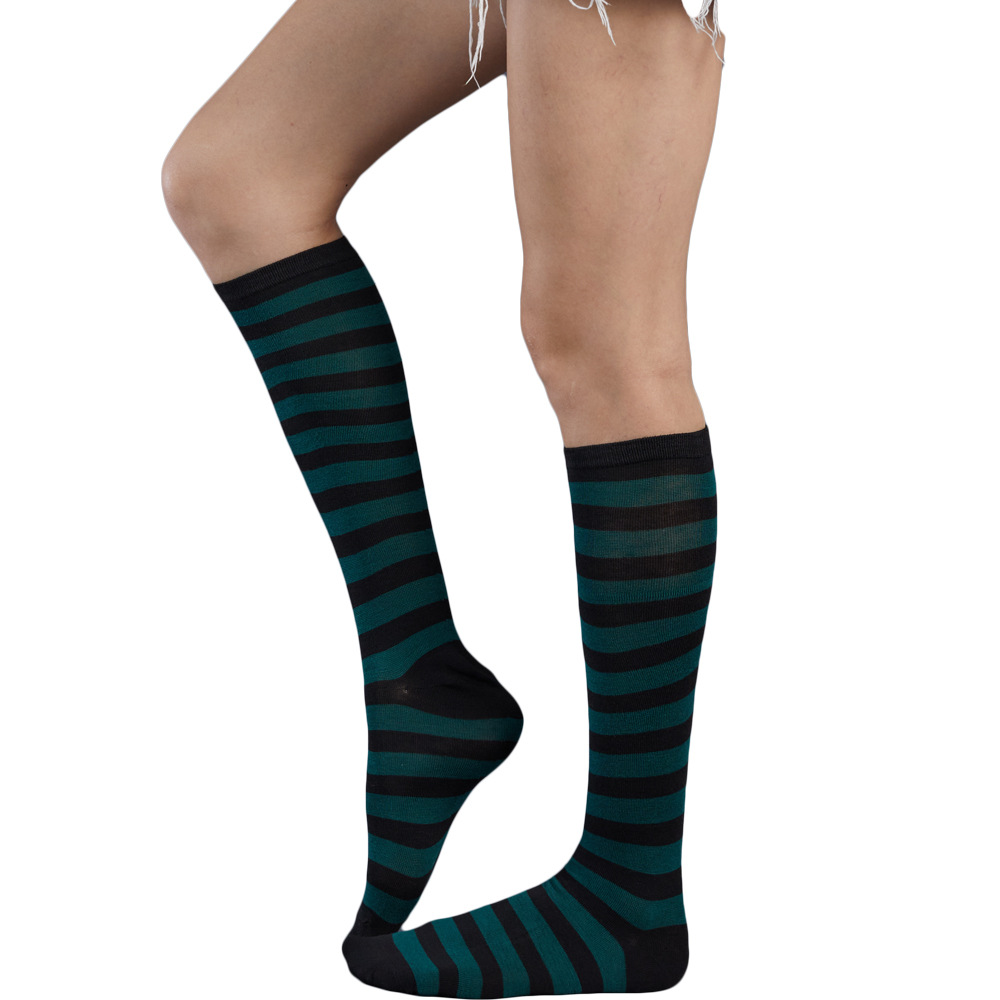 Calcetines de media pantorrilla de las mujeres japonesas calcetines hasta la rodilla a rayas calcetines de mujer estilo universitario fábrica al por mayor
