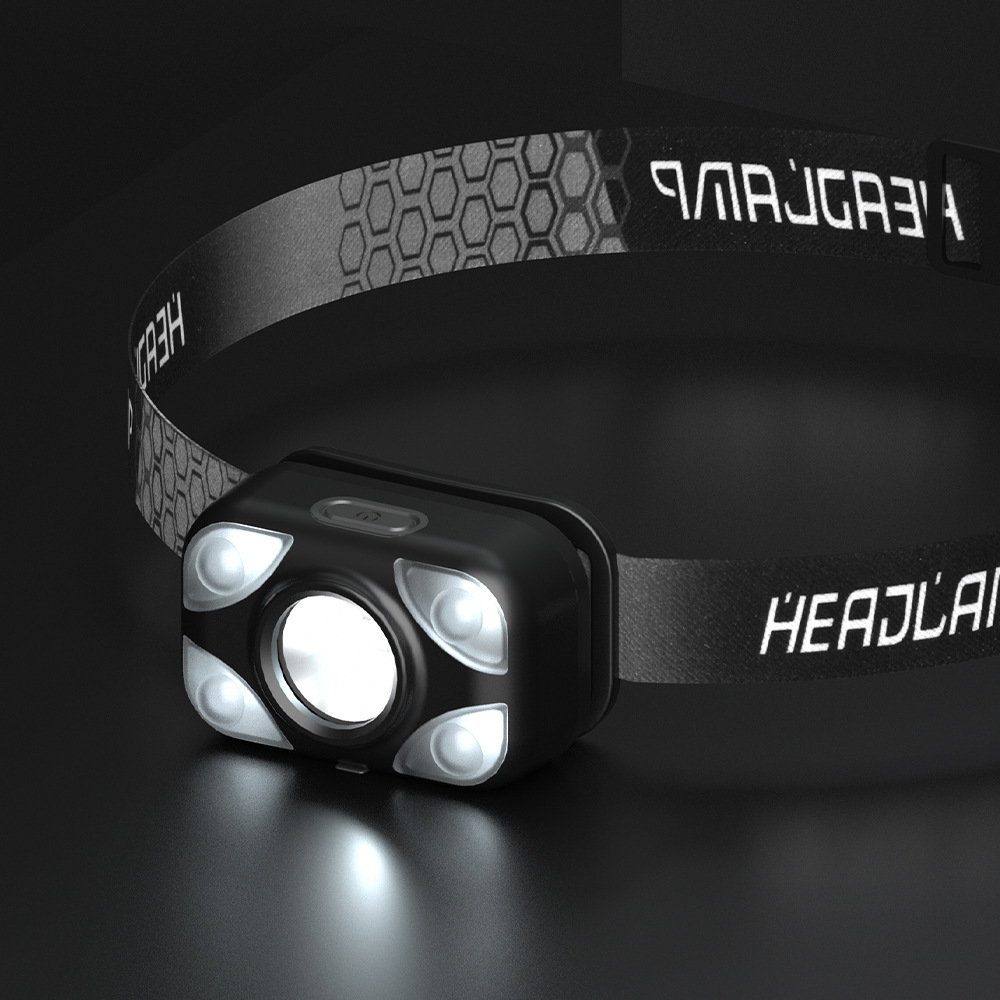 Faro ligero fuerte montado en la cabeza Carga USB Larga resistencia Largo alcance al aire libre ultra-ligero pequeño tamaño multifuncional hogar COB faro