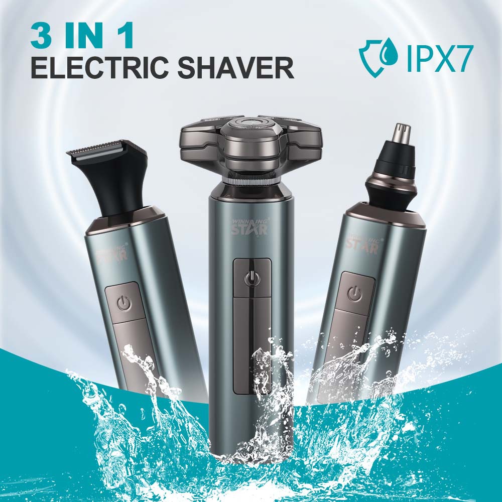 WinningStar Pantalla digital transfronteriza para hombre afeitadora eléctrica recargable afeitadora afeitadora tijera de nariz tres en uno