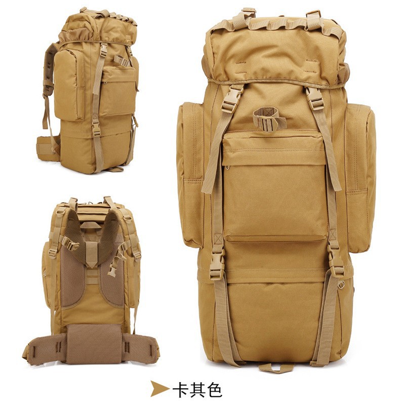 Transfronterizo personalizado al aire libre recargable caminata montaña mochila camping 65l mochila cubierta de lluvia bolsas tácticas en forma de U-suporte