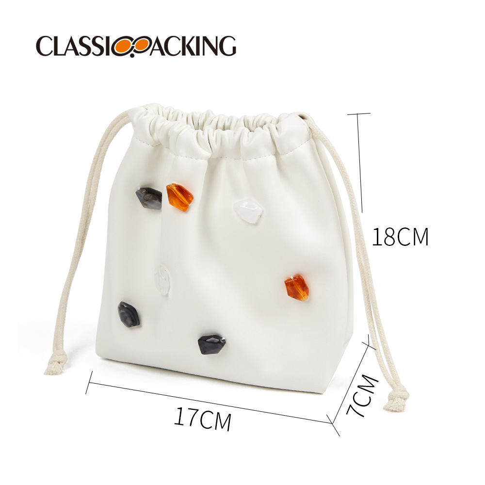 Bolsa de almacenamiento de gran capacidad simple de estilo coreano con impresión de logotipo bolsa de lápiz labial multifuncional de moda pequeña bolsa de cosméticos portátil